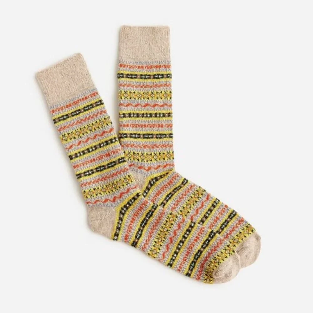 J. Crew Lambswool blend Fair Isle socks